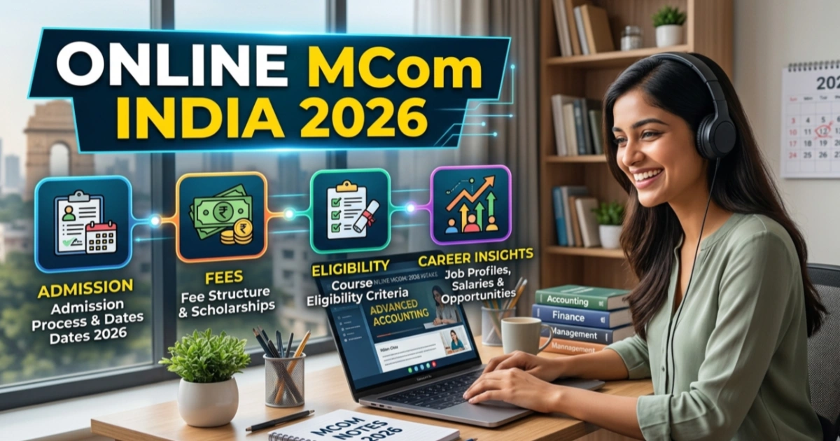 Online MCom Course in India 2026: Admission, Colleges, Fees, Eligibility, and Career Insights