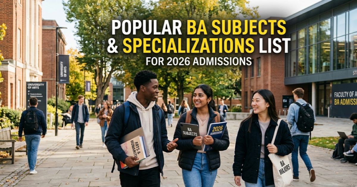 Popular BA Subjects & Specializations List for 2026 Admissions
